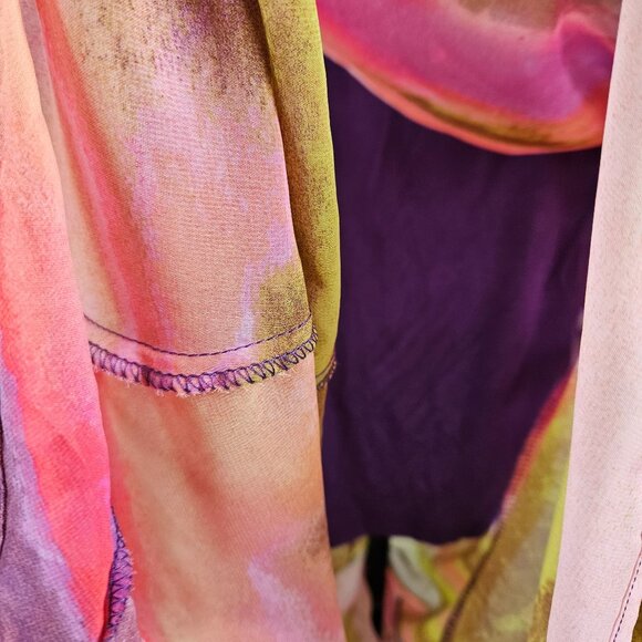 Wild Fable Womens Med Multicolor Flowy Midi Dress Strappy Back Handkerchief Hem - Picture 9 of 12